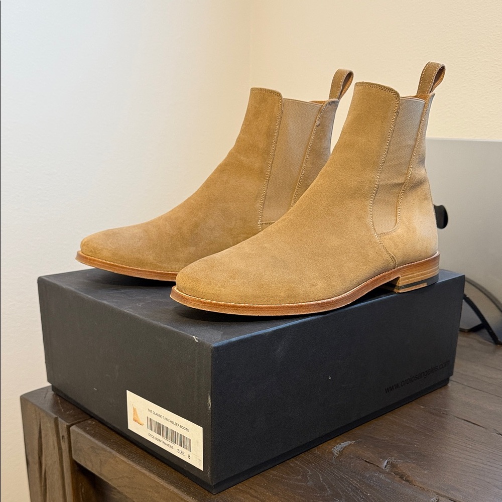 ORO boots Tan Suede Chelsea Boots size 8